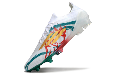 Unisex Adidas F50 Elite FG Football Boots - White/Green/Gold/Red