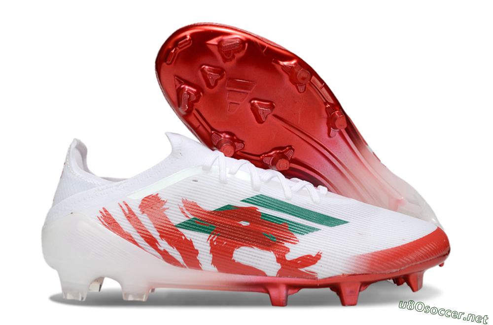 Unisex Adidas F50 Elite FG Football Boots - White/Green/Red 2