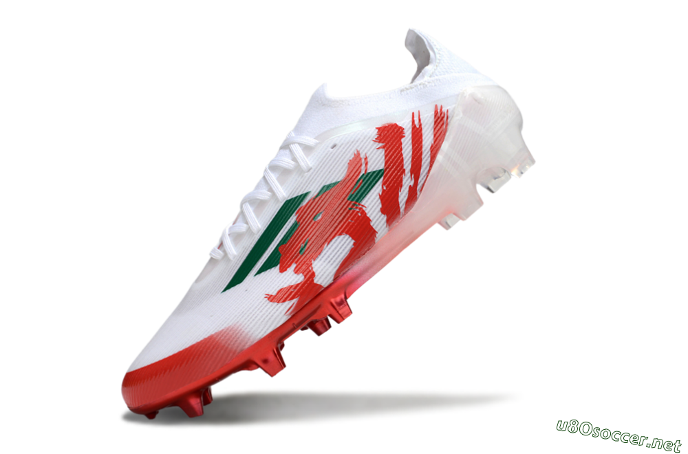 Unisex Adidas F50 Elite FG Football Boots - White/Green/Red 5