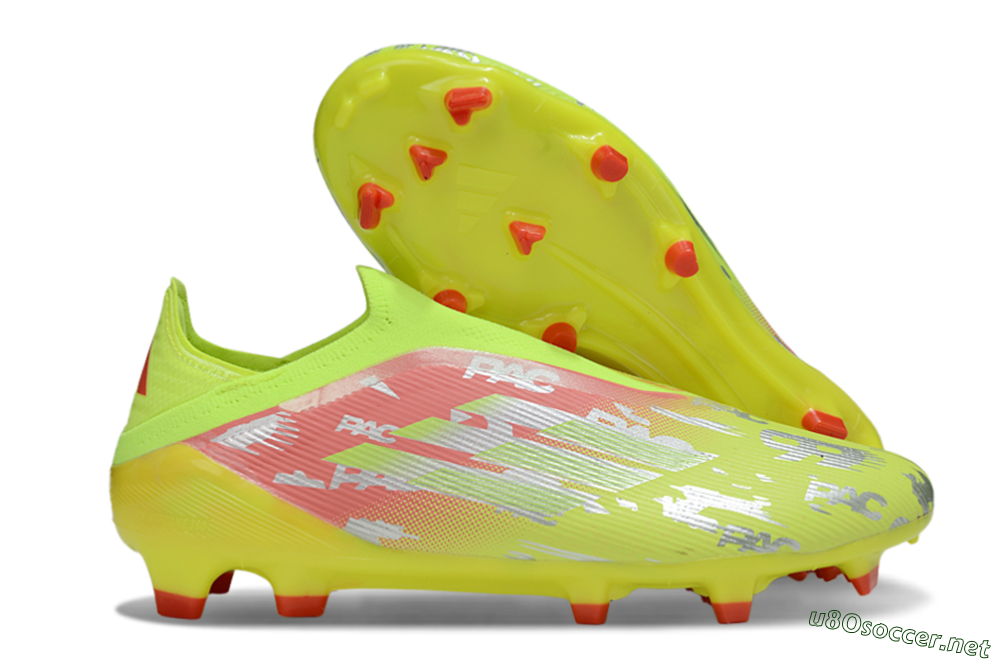 Unisex Adidas F50 Elite Laceless FG Football Boots - Yellow/Silver/Red 2
