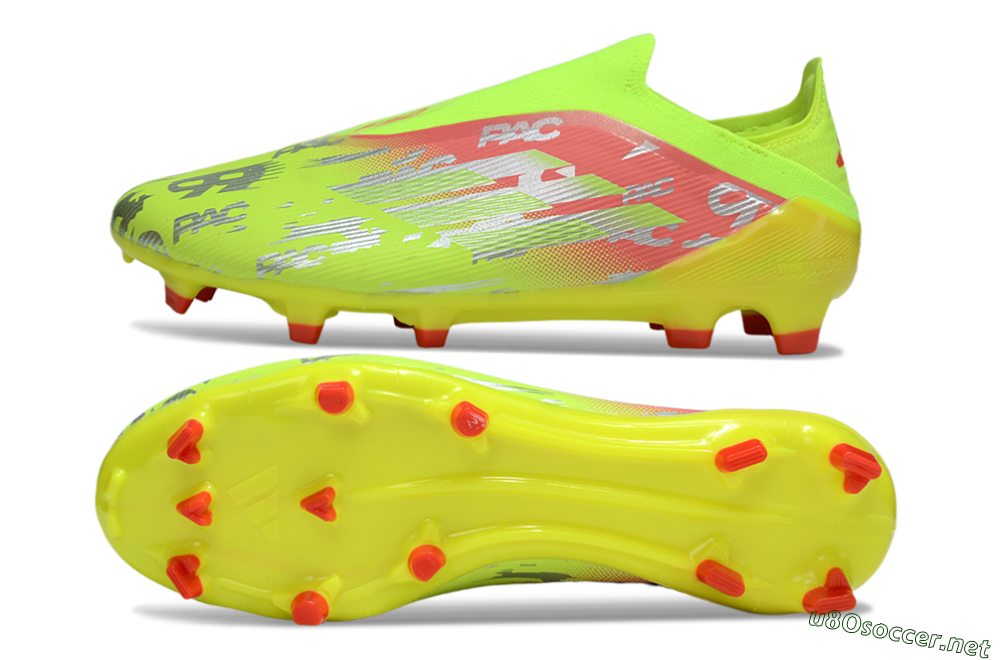 Unisex Adidas F50 Elite Laceless FG Football Boots - Yellow/Silver/Red 1