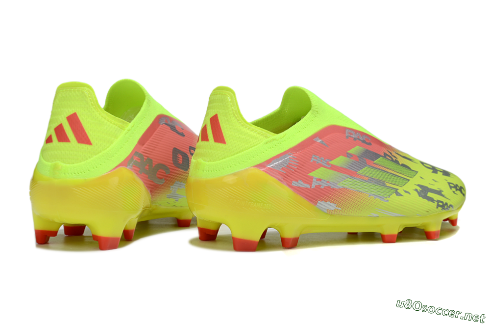 Unisex Adidas F50 Elite Laceless FG Football Boots - Yellow/Silver/Red 6