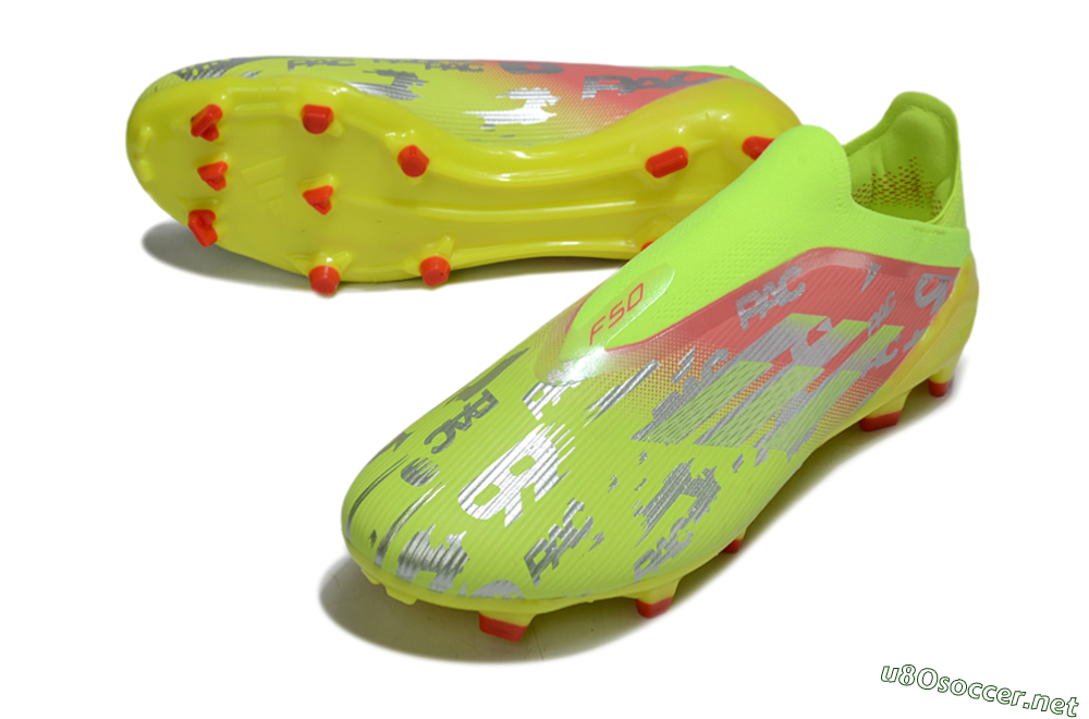 Unisex Adidas F50 Elite Laceless FG Football Boots - Yellow/Silver/Red 3