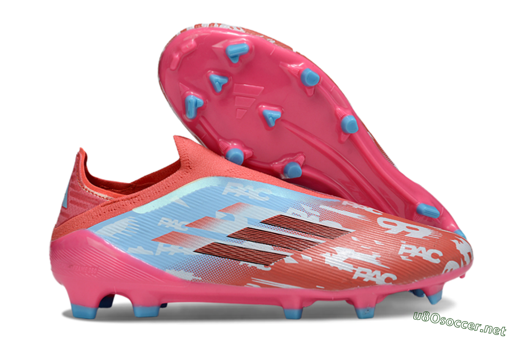 Unisex Adidas F50 Elite Laceless FG Football Boots - Red/Blue/Pink 2