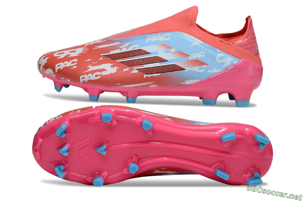 Unisex Adidas F50 Elite Laceless FG Football Boots - Red/Blue/Pink 1