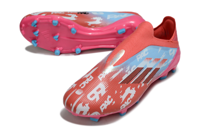 Unisex Adidas F50 Elite Laceless FG Football Boots - Red/Blue/Pink