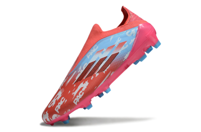 Unisex Adidas F50 Elite Laceless FG Football Boots - Red/Blue/Pink