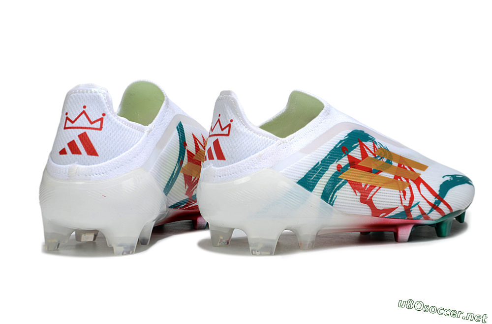 Unisex Adidas F50 Elite Laceless FG Football Boots - White/Green/Gold/Red 6