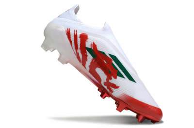 Unisex Adidas F50 Elite Laceless FG Football Boots - White/Green/Red