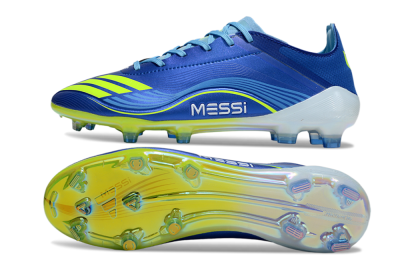 Men's Messi x Adidas F50 Elite FG Football Boots - Blue/Jade/Yellow