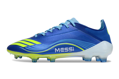 Men's Messi x Adidas F50 Elite FG Football Boots - Blue/Jade/Yellow