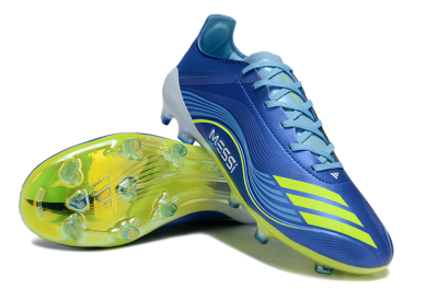 Men's Messi x Adidas F50 Elite FG Football Boots - Blue/Jade/Yellow