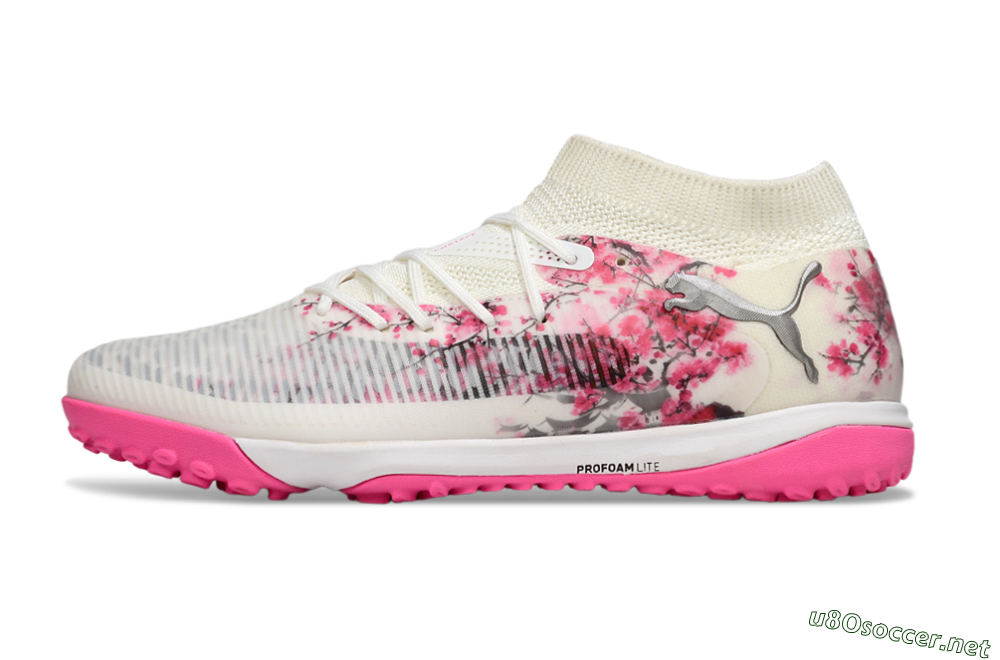 Men's Puma Future 8 Ultimate TF Football Shoes - White/Black/Pink 0