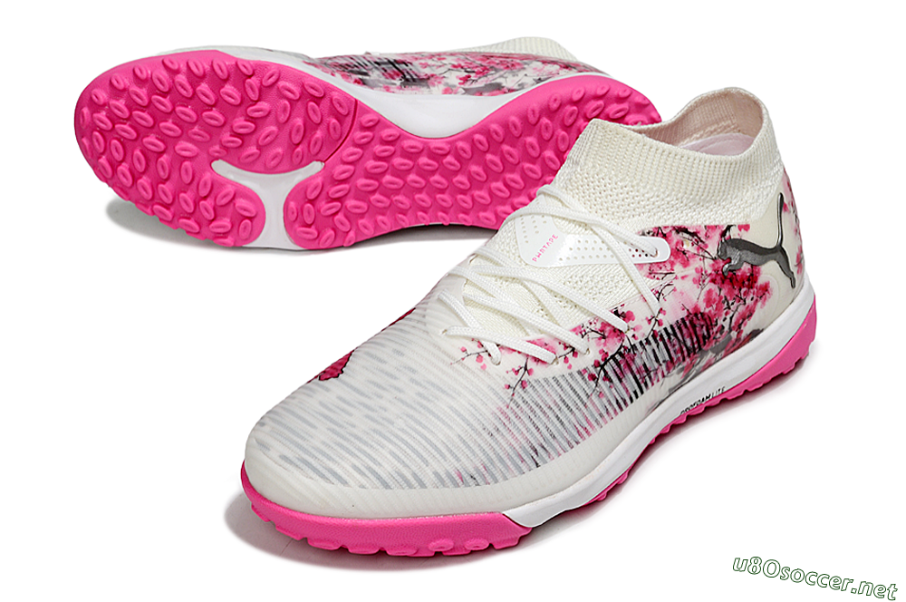 Men's Puma Future 8 Ultimate TF Football Shoes - White/Black/Pink 3
