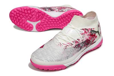 Men's Puma Future 8 Ultimate TF Football Shoes - White/Black/Pink