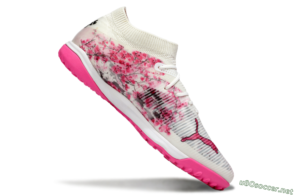 Men's Puma Future 8 Ultimate TF Football Shoes - White/Black/Pink 4