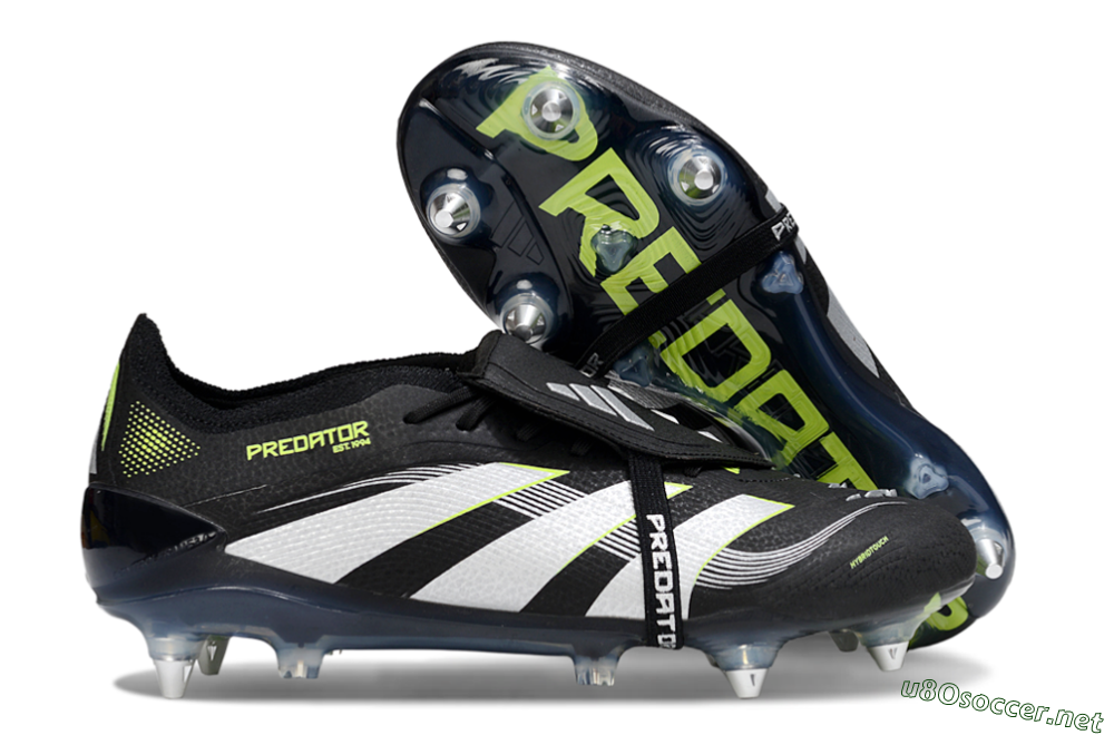 Men's Adidas Predator 25 Elite Foldover Tongue SG Football Boots - Black/Grey/Yellow 2