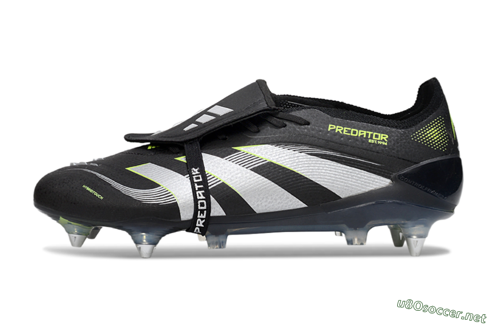 Men's Adidas Predator 25 Elite Foldover Tongue SG Football Boots - Black/Grey/Yellow 0