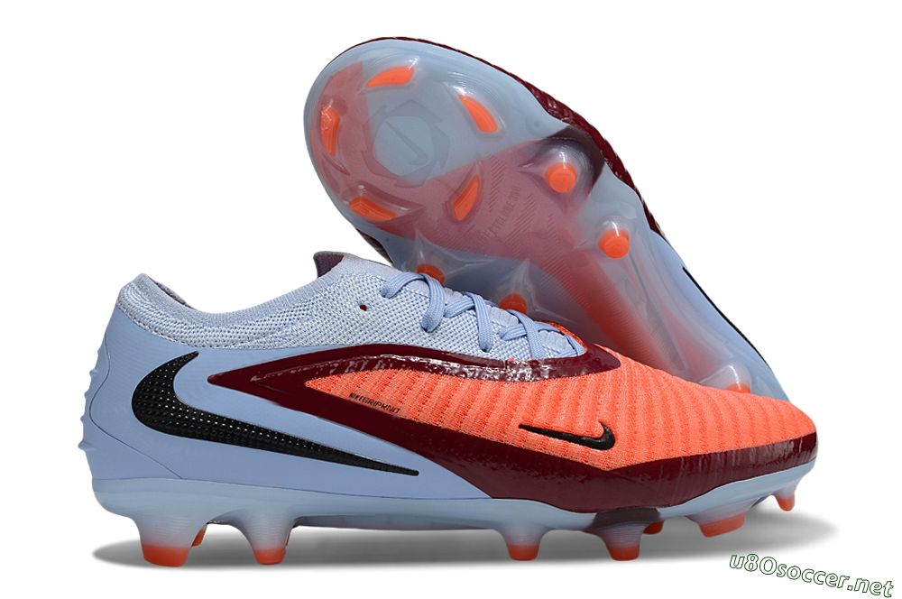 Unisex Nike Phantom 6 Elite Low FG Football Boots - Red/Jade/Black 2