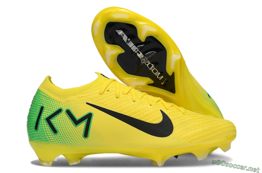 Men's Nike Air Zoom Mercurial Vapor 16 Elite FG Football Boots - Yellow/Black/Green 2