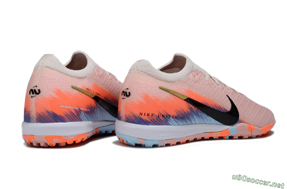 Unisex Nike Air Zoom Mercurial Vapor 16 Elite TF Football Shoes - Pink/Black/Gold 6