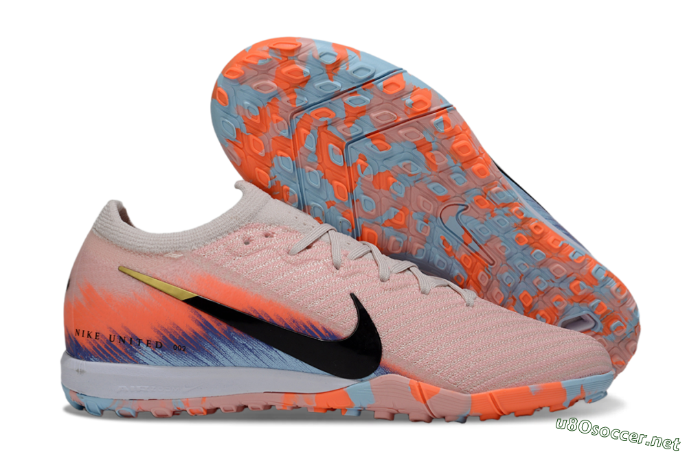 Unisex Nike Air Zoom Mercurial Vapor 16 Elite TF Football Shoes - Pink/Black/Gold 2