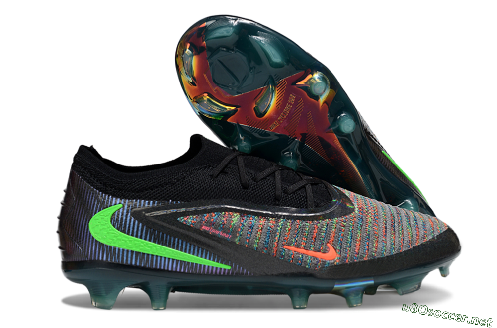 Unisex Nike Phantom 6 Elite Low FG Football Boots - Black/Yellow/Red 2