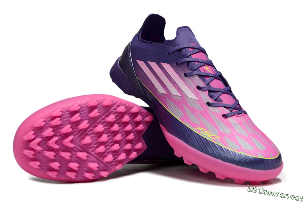 Unisex Adidas F50 Elite TF Football Shoes - Pink/Purple/Yellow 3