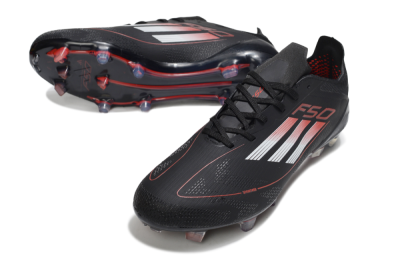 Men's Adidas F50 Elite FG Football Boots - Black/Silver/Red