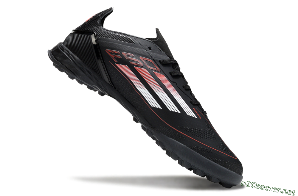 Men's Adidas F50 Elite TF Football Shoes - Black/Silver/Red 4