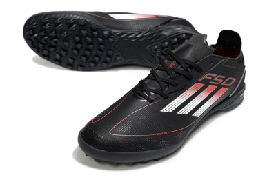 Men's Adidas F50 Elite TF Football Shoes - Black/Silver/Red