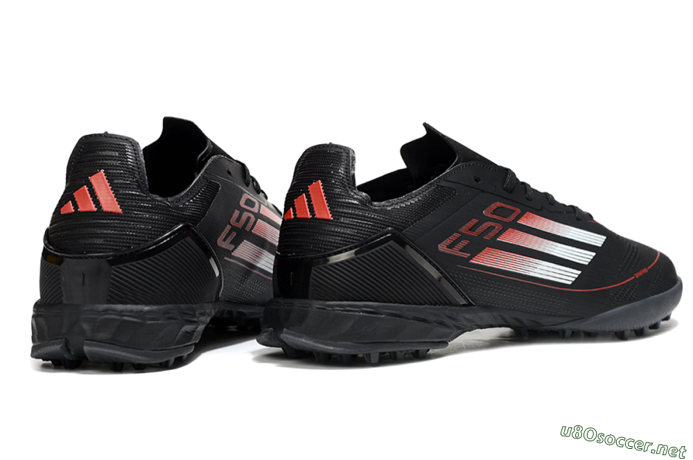 Men's Adidas F50 Elite TF Football Shoes - Black/Silver/Red 6