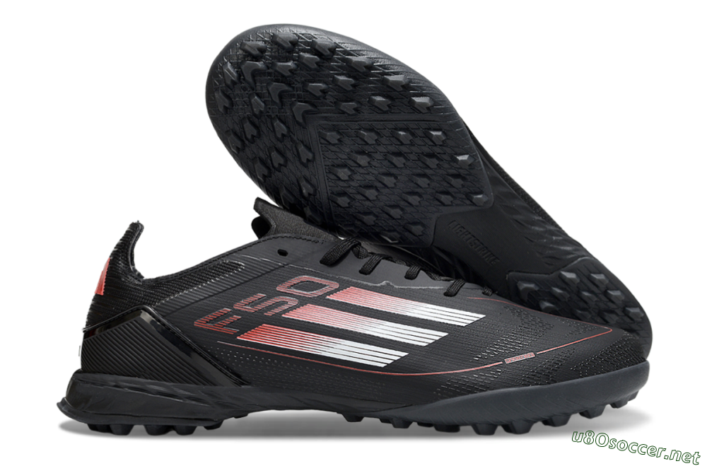 Men's Adidas F50 Elite TF Football Shoes - Black/Silver/Red 2