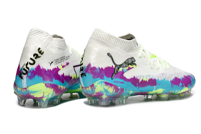 Unisex Puma Future 8 Ultimate FG Football Boots - White/Purple/Yellow/Blue