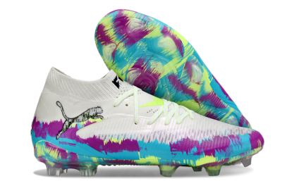Unisex Puma Future 8 Ultimate FG Football Boots - White/Purple/Yellow/Blue