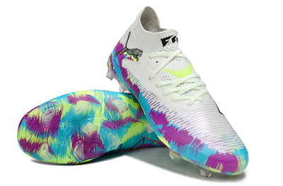 Unisex Puma Future 8 Ultimate FG Football Boots - White/Purple/Yellow/Blue