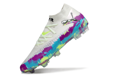Unisex Puma Future 8 Ultimate FG Football Boots - White/Purple/Yellow/Blue