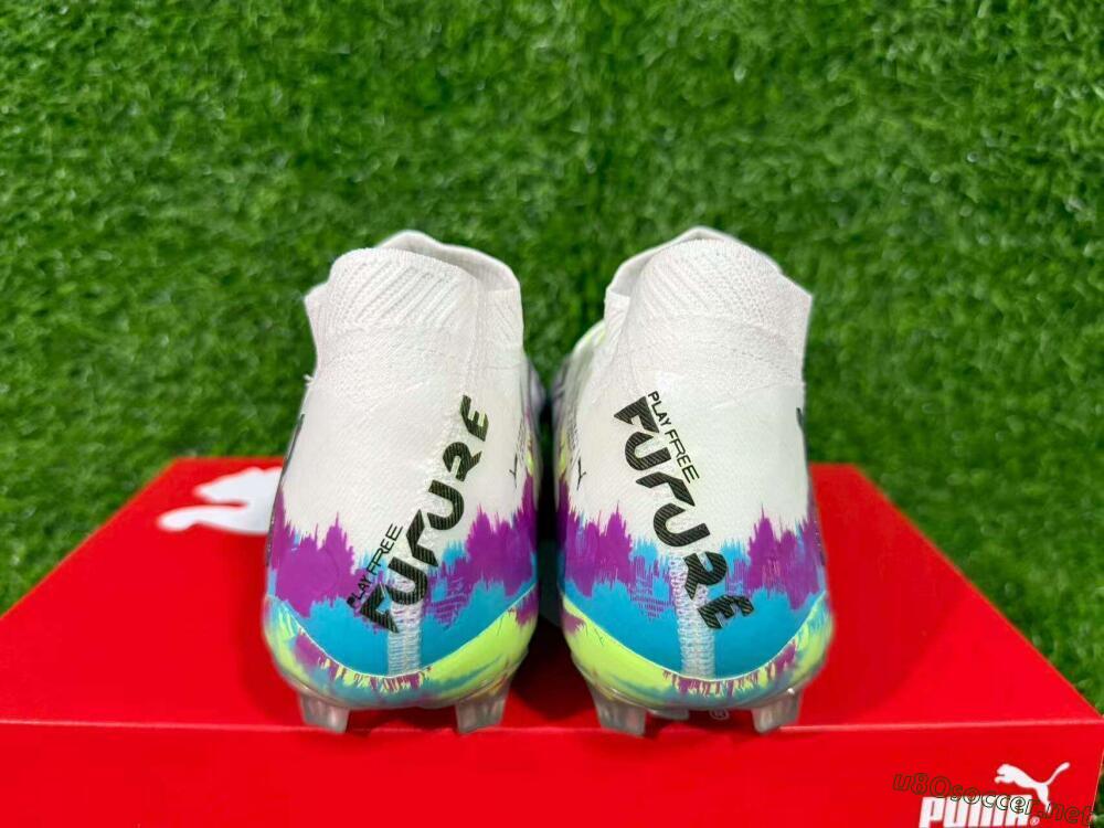 Unisex Puma Future 8 Ultimate FG Football Boots - White/Purple/Yellow/Blue