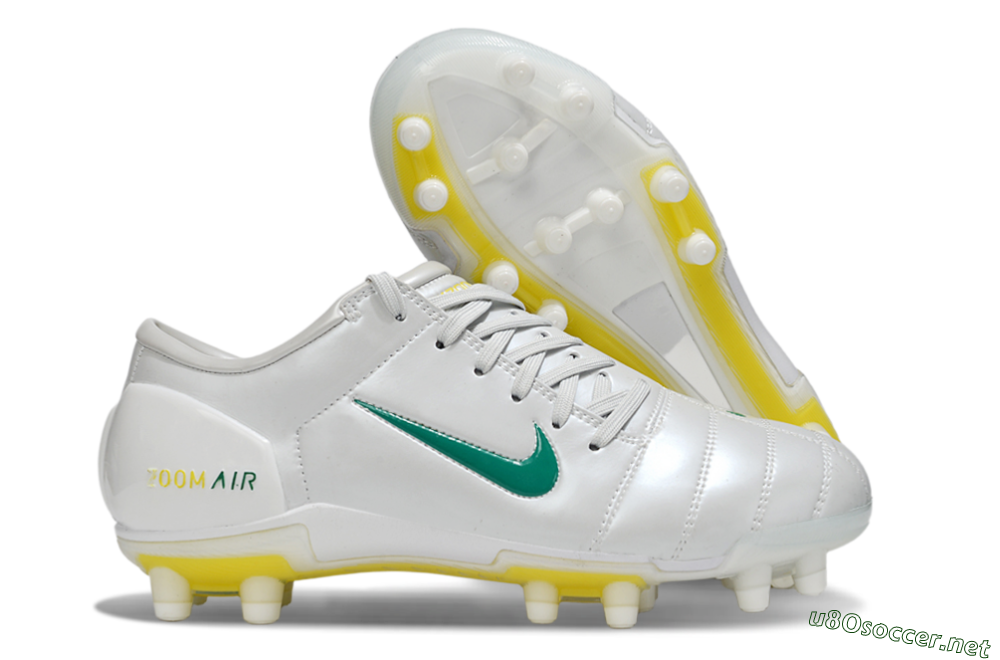 Men's Nike Air Zoom Total 90 III FG Football Boots - White/Green/Yellow 2