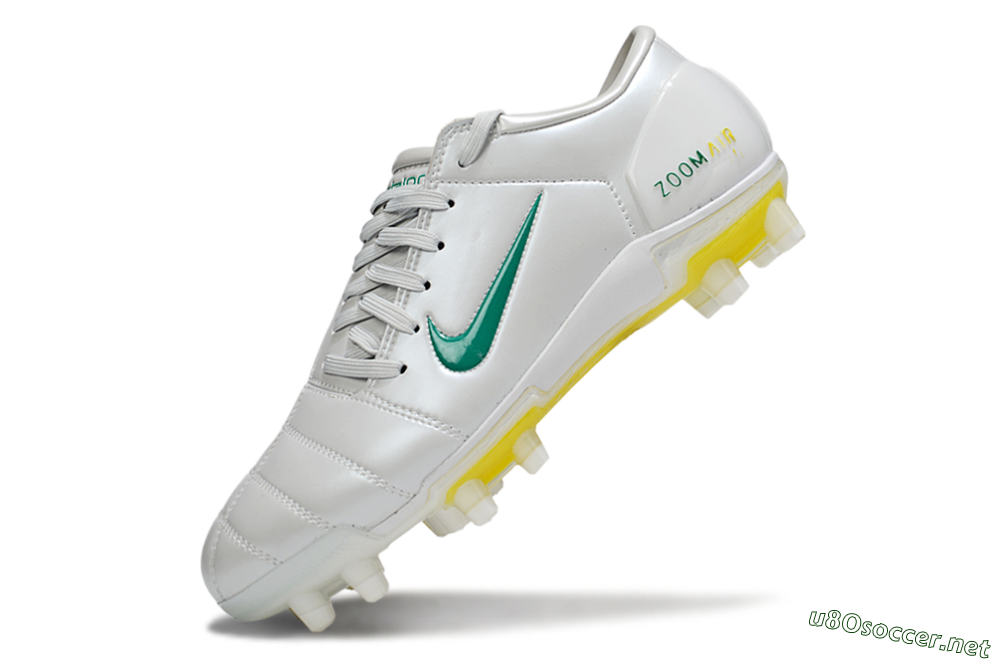 Men's Nike Air Zoom Total 90 III FG Football Boots - White/Green/Yellow 5