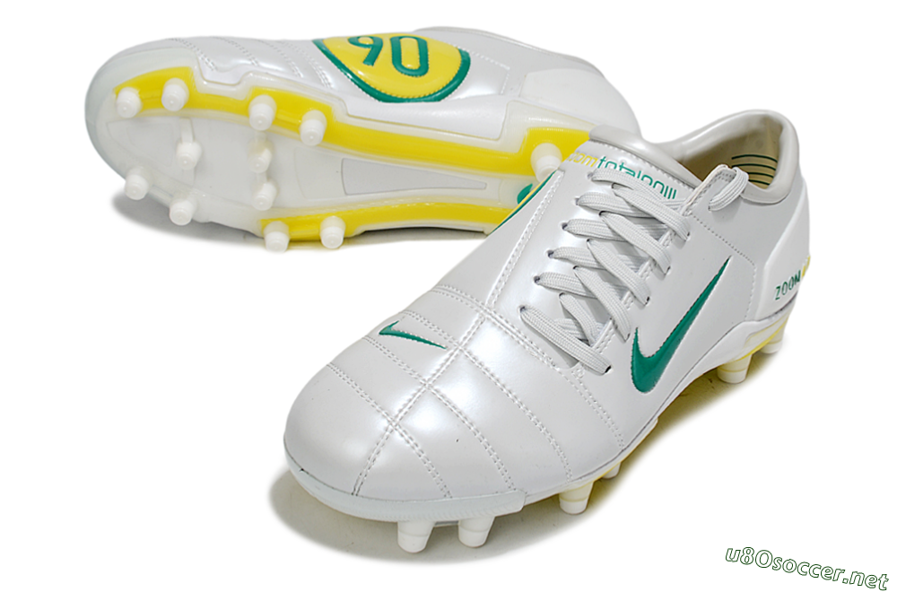 Men's Nike Air Zoom Total 90 III FG Football Boots - White/Green/Yellow 3