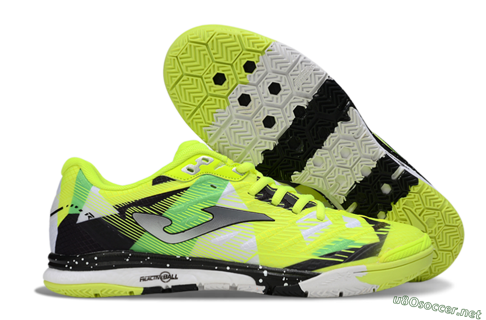 Men's Joma Top Flex IC Football Shoes - Yellow/Silver/Black 2
