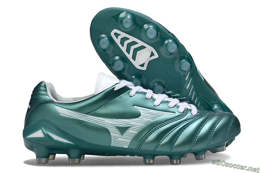 Men's Mizuno Morelia Neo 4 FG Football Boots - Green/White 2