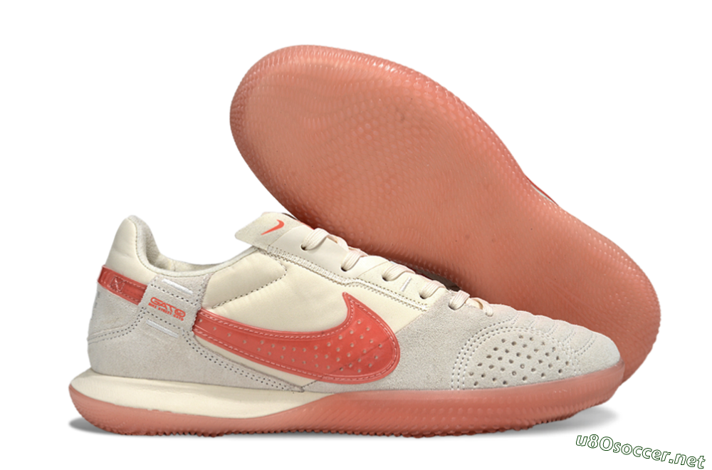 Men's Nike Street Gato IC Football Shoes - Beige/Grey/Red 2
