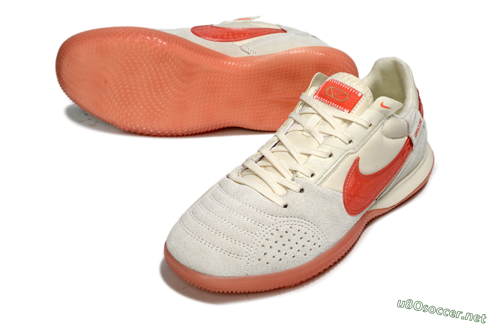 Men's Nike Street Gato IC Football Shoes - Beige/Grey/Red 3