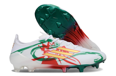 Unisex Adidas F50 Elite FG Football Boots - White/Green/Gold/Red