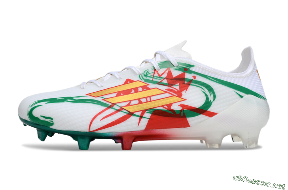 Unisex Adidas F50 Elite FG Football Boots - White/Green/Gold/Red 0