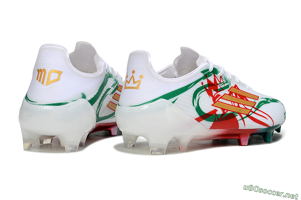 Unisex Adidas F50 Elite FG Football Boots - White/Green/Gold/Red 6