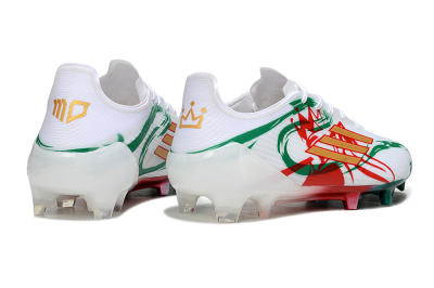 Unisex Adidas F50 Elite FG Football Boots - White/Green/Gold/Red