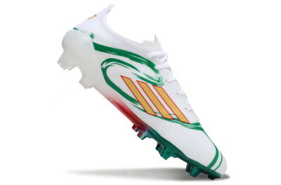 Unisex Adidas F50 Elite FG Football Boots - White/Green/Gold/Red